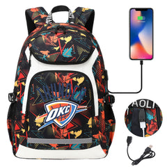 Oklahoma City Thunder Backpack School Notebook Travel Bags With USB