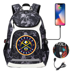 Denver Nuggets Backpack School Notebook Travel Bags With USB