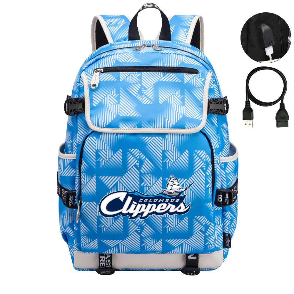 Columbus Clippers Backpack School Notebook Travel Bags