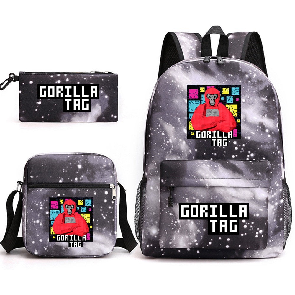 Gorilla Tag School Backpack Shoulder Bag Pencil Bags 3pcs Set