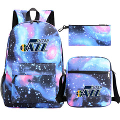 Utah Jazz Basketball School Backpack Shoulder Bag Pencil Bags 3pcs Set