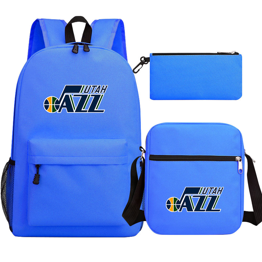 Utah Jazz Basketball School Backpack Shoulder Bag Pencil Bags 3pcs Set