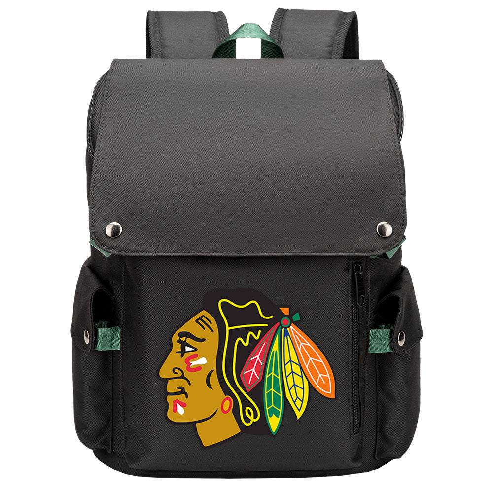 Chicago Blackhawks Hockey Team School Backpack Oxford Laptop Bag