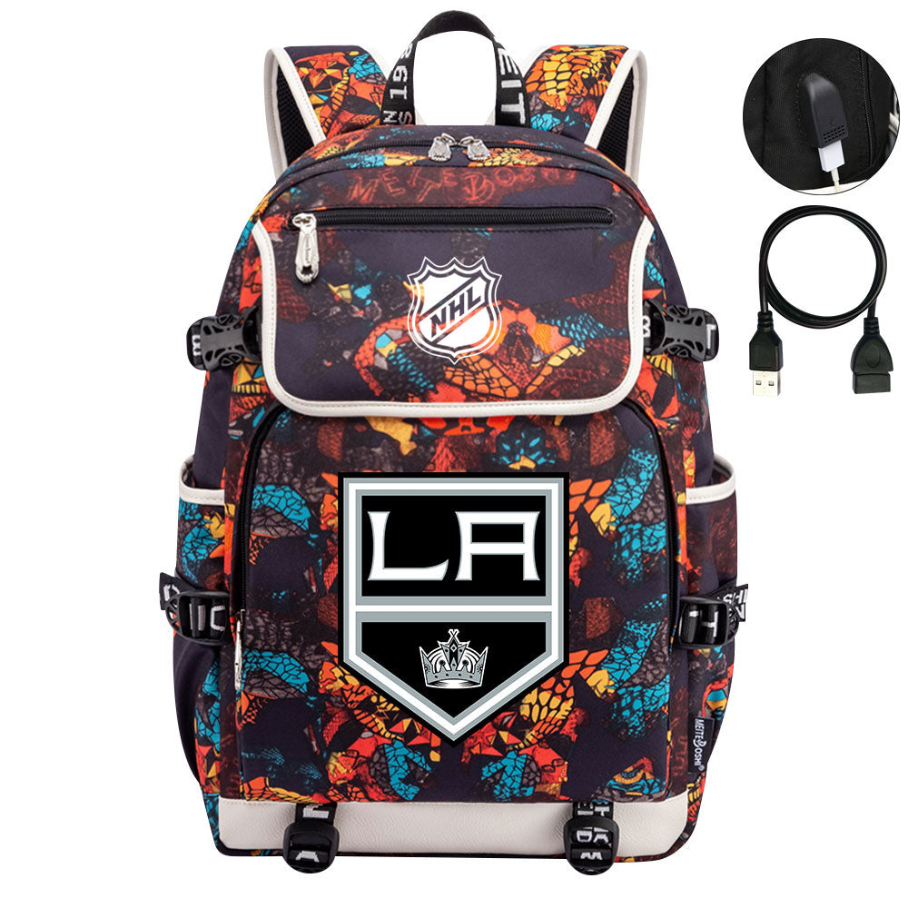 Los Angeles Kings Hockey League Backpack School Notebook Travel Bag