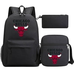 Chicago Bulls Basketball School Backpack Shoulder Bag Pencil Bags 3pcs Set