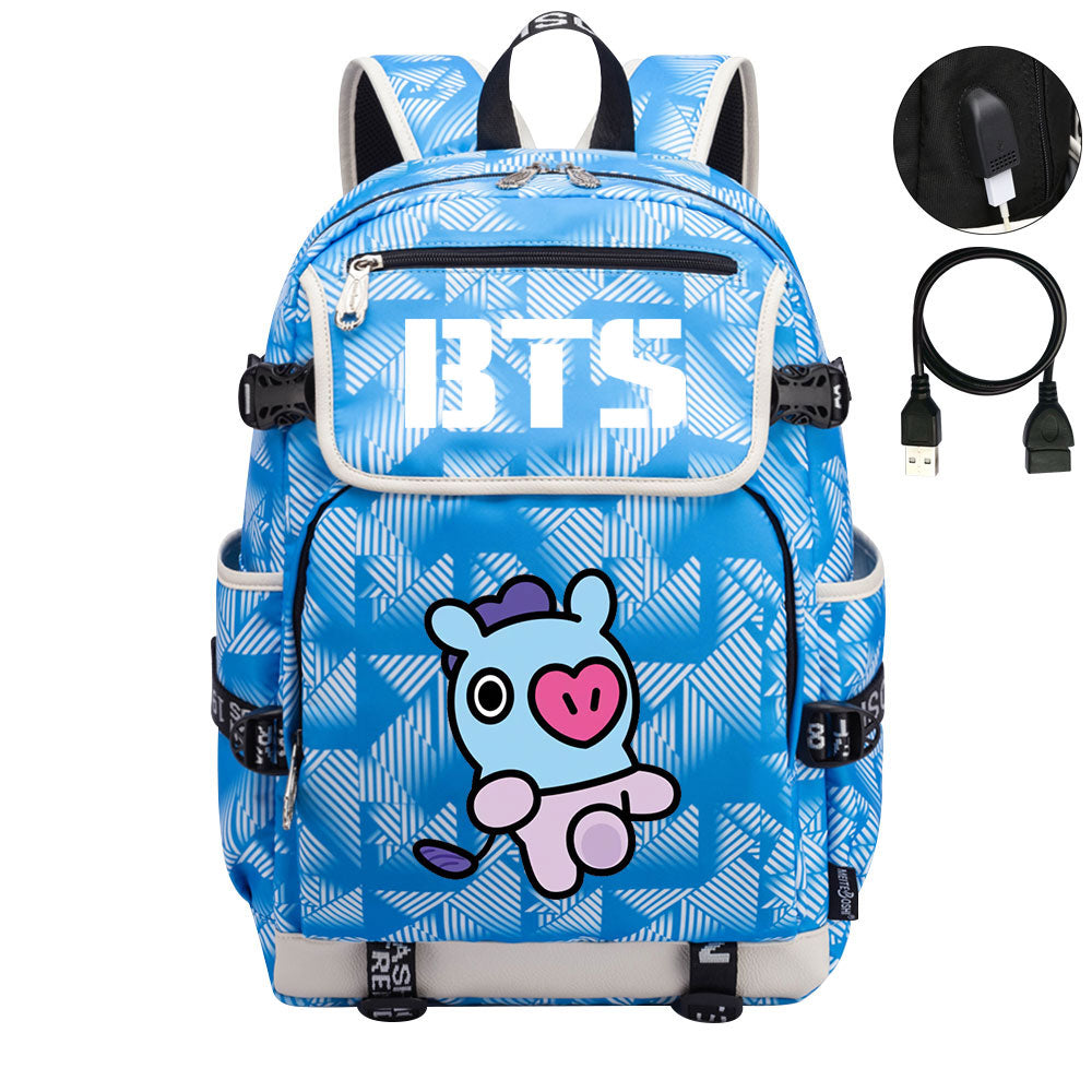 BTS Mang Backpack School Notebook Travel Bags
