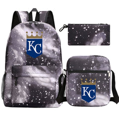 Kansas City Royals Baseball School Backpack Shoulder Bag Pencil Bags 3pcs Set