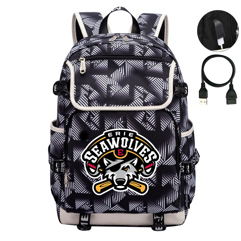 Erie SeaWolves Backpack School Notebook Travel Bags