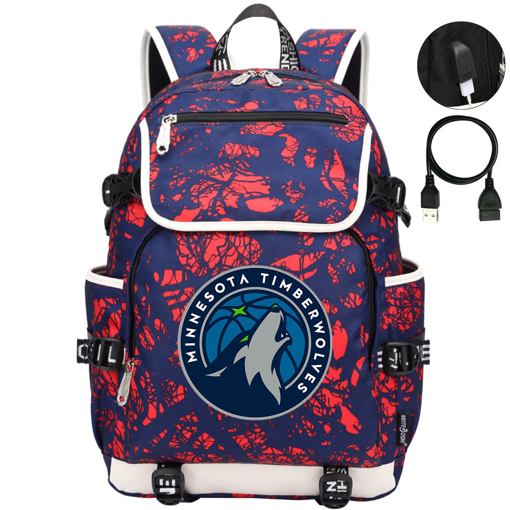 Minnesota Timberwolves Backpack School Notebook Travel Bags