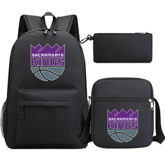 Sacramento Kings Basketball School Backpack Shoulder Bag Pencil Bags 3pcs Set