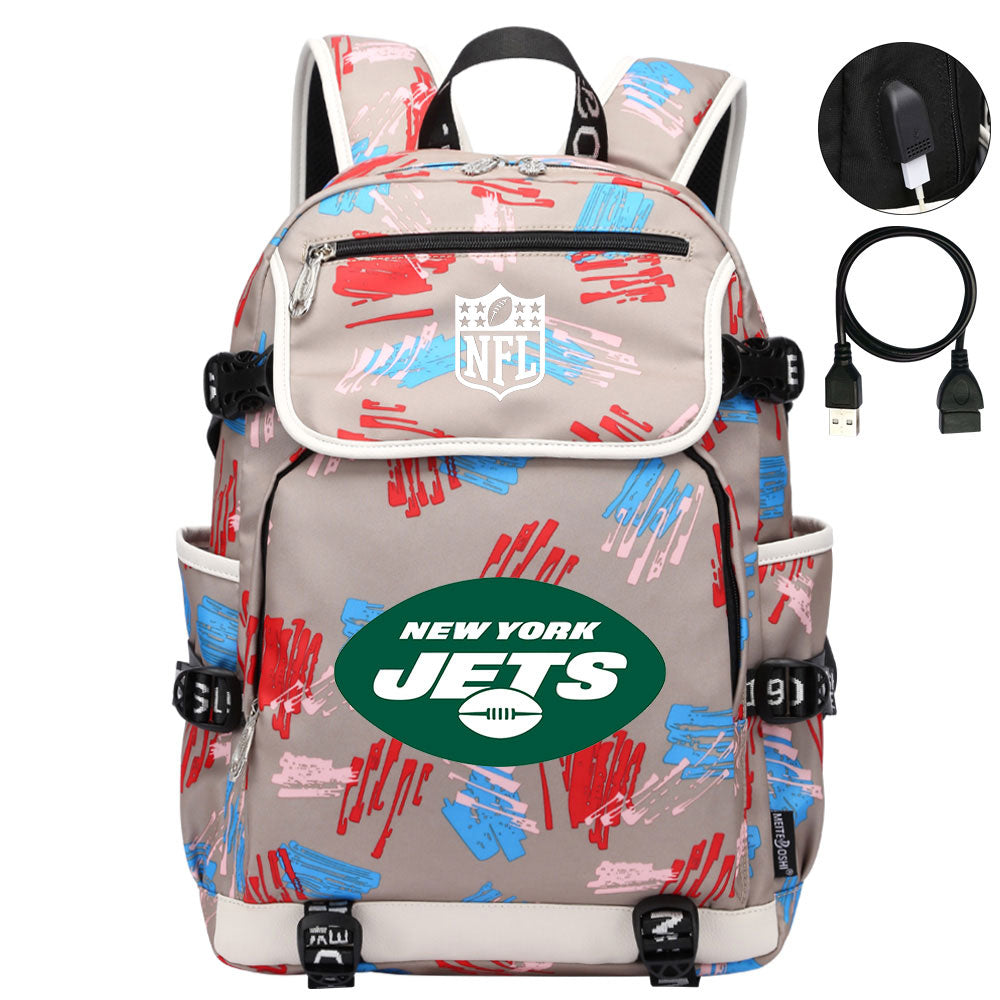 New York Jets Football Rugby Backpack School Notebook Travel Bags
