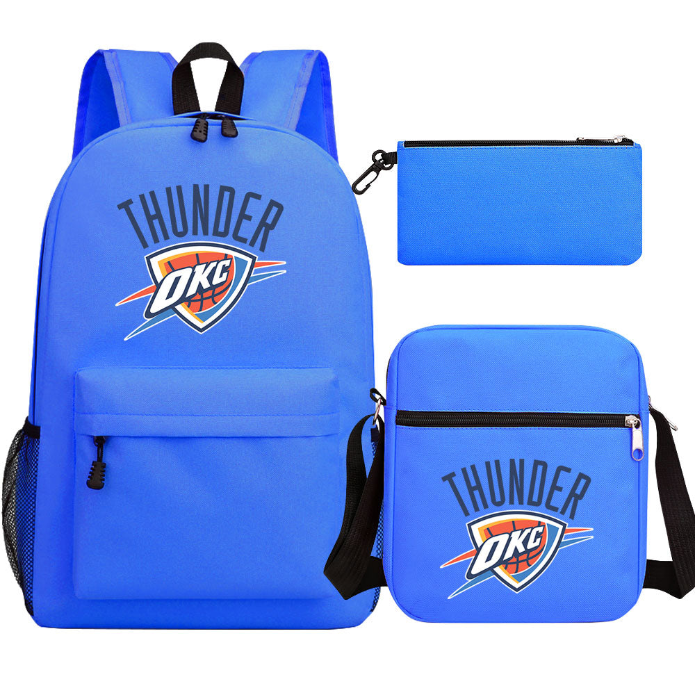 Oklahoma City Thunder Basketball School Backpack Shoulder Bag Pencil Bags 3pcs Set