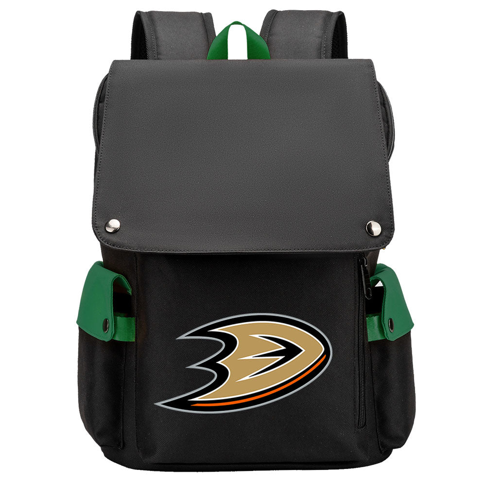 Anaheim Ducks Hockey Team Laptop Backpack Oxford School Bag