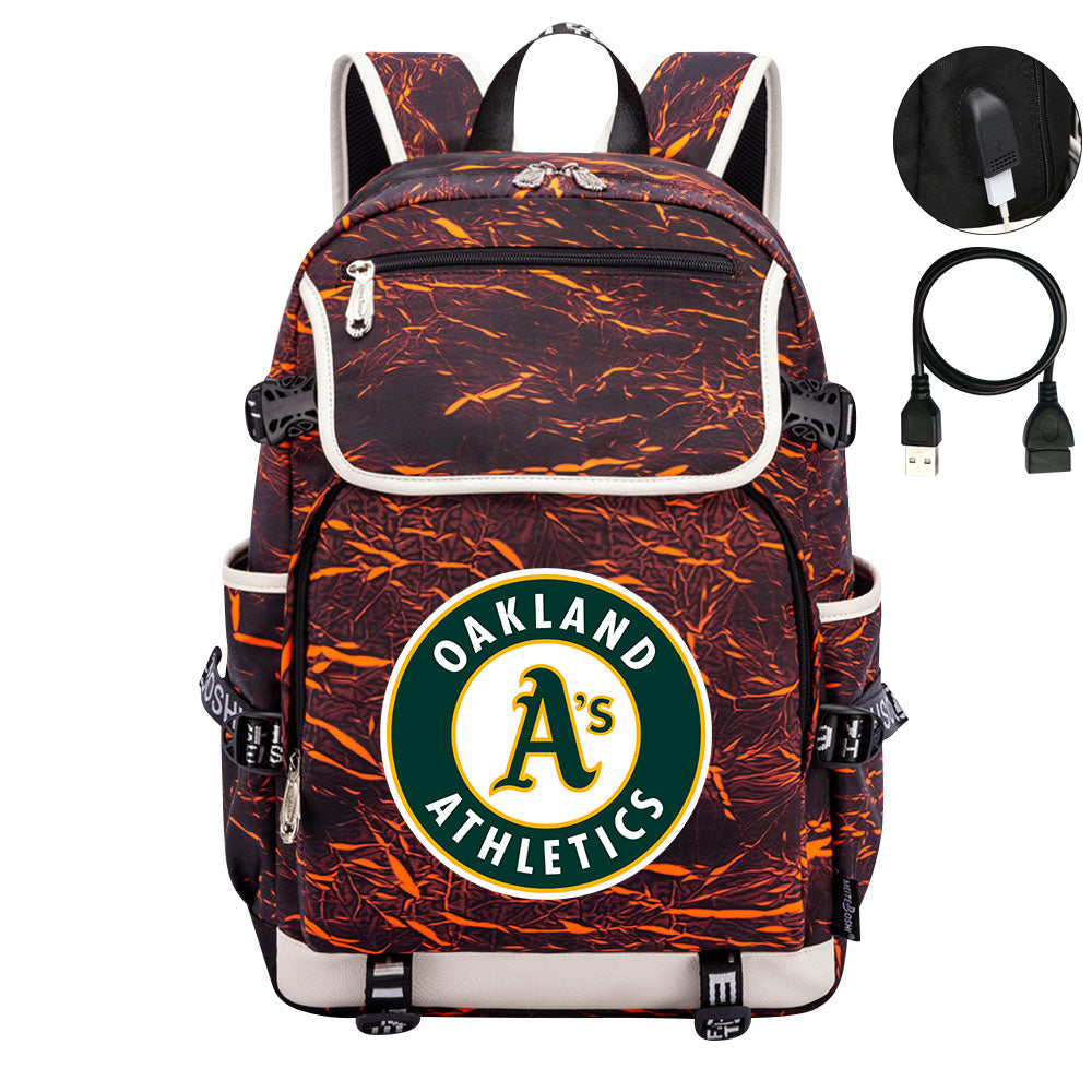 Oakland Athletics Backpack School Notebook Travel Bags