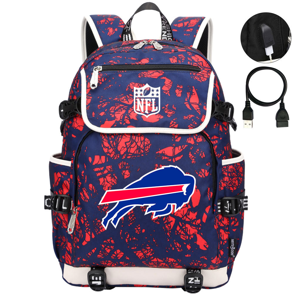 Buffalo Bills Football Team Rugby Backpack School Notebook Travel Bag