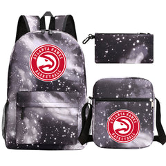 Atlanta Hawks Basketball School Backpack Shoulder Bag Pencil Bags 3pcs Set