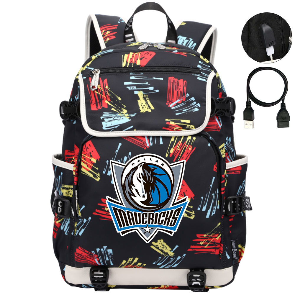 Dallas Mavericks Backpack School Notebook Travel Bags