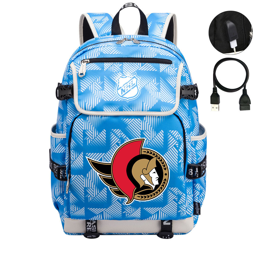 Ottawa Senators Hockey League Backpack School Notebook Travel Bags
