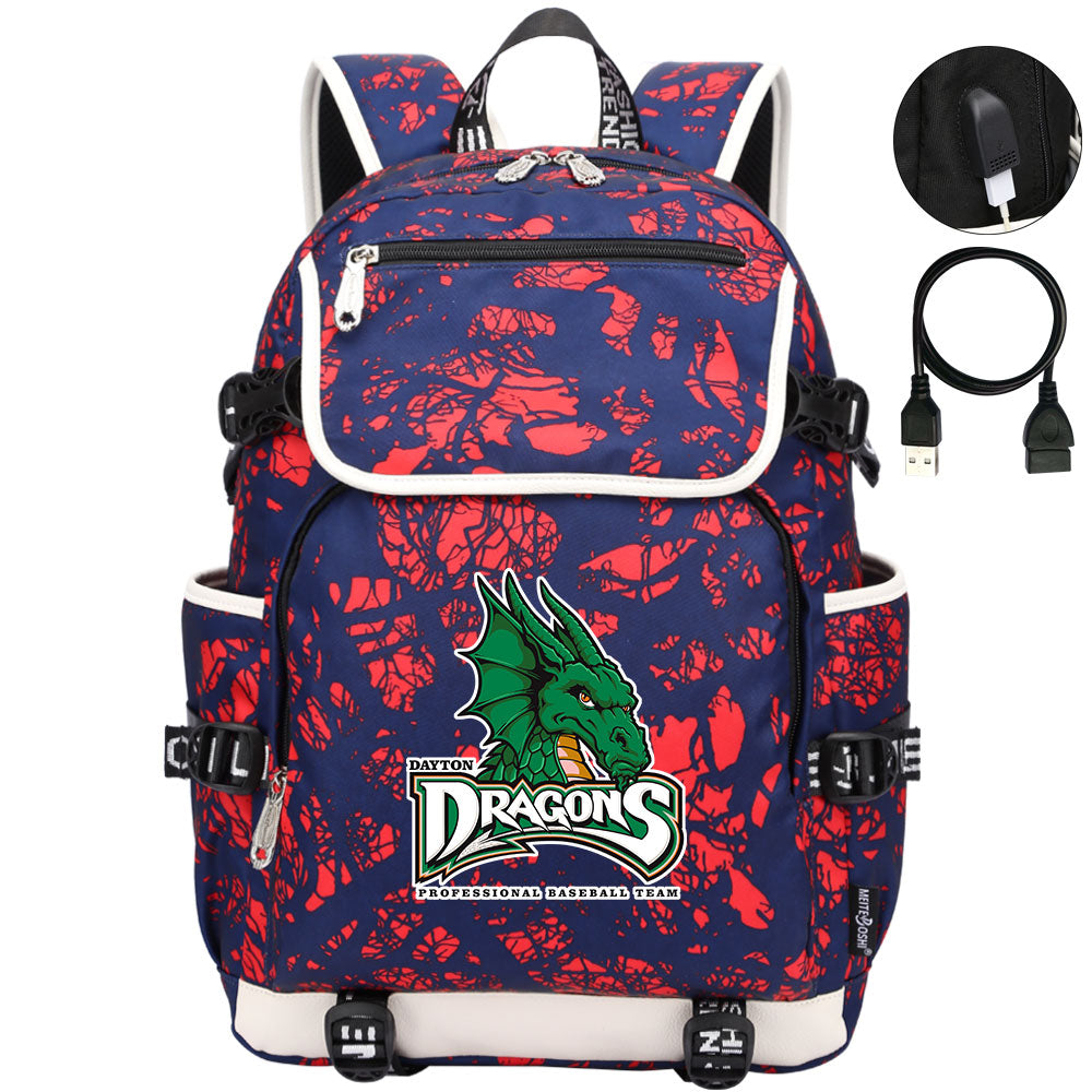 Dayton Dragons Backpack School Notebook Travel Bags