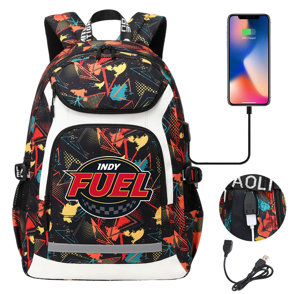 Indy Fuel Hockey Backpack School Notebook Travel Bags With USB