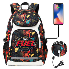 Indy Fuel Hockey Backpack School Notebook Travel Bags With USB