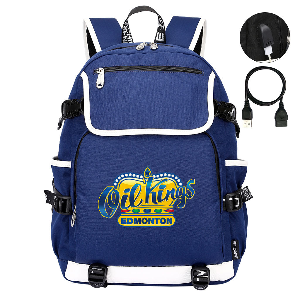 Edmonton Oil Kings Hockey League Backpack School Notebook Travel Bag