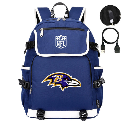 Baltimore Ravens Football Team Rugby Backpack School Notebook Travel Bag