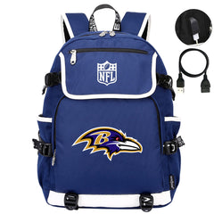 Baltimore Ravens Football Team Rugby Backpack School Notebook Travel Bag