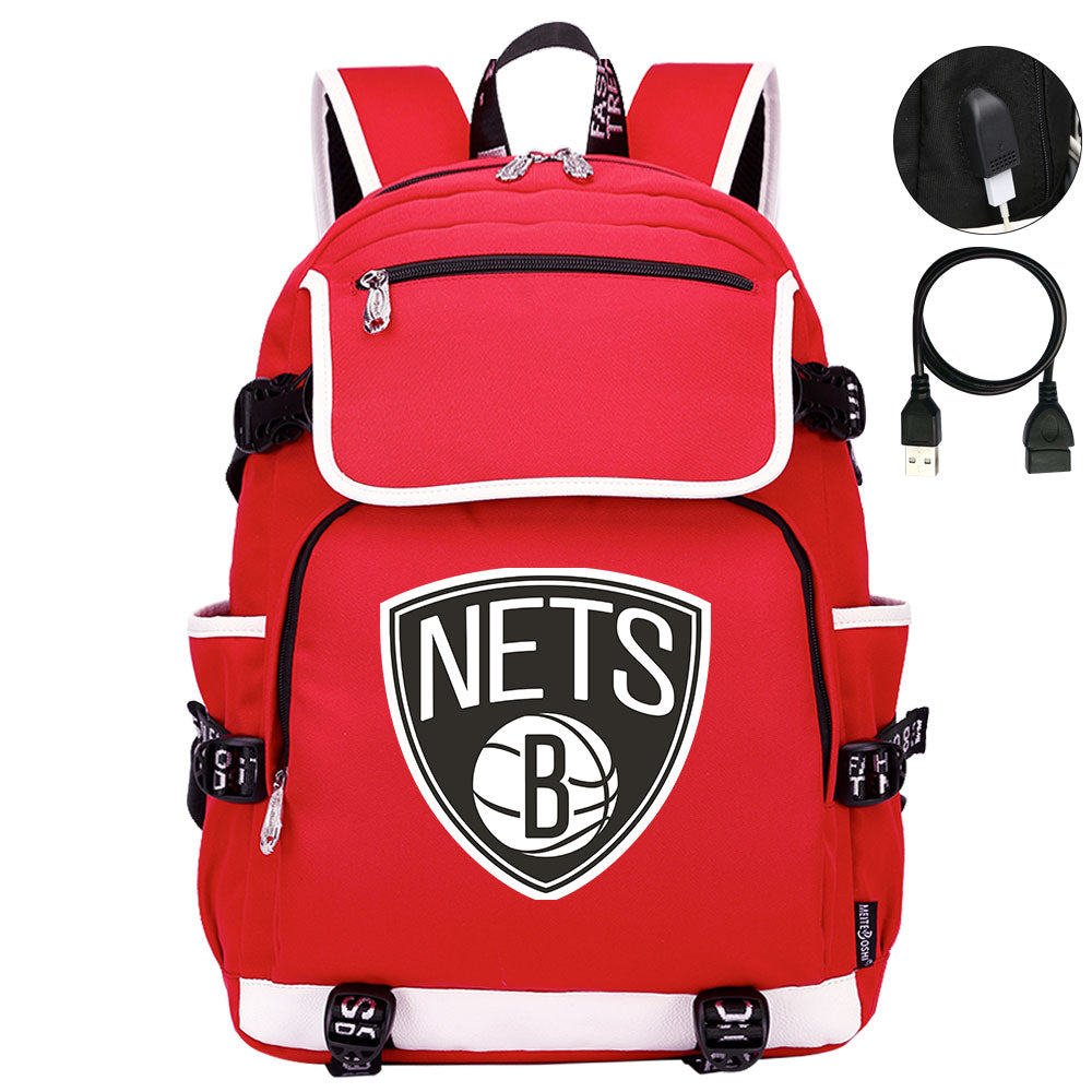 Brooklyn Nets Backpack School Notebook Travel Bags