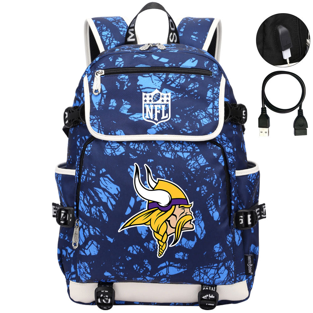 Minnesota Vikings Football Rugby Backpack School Notebook Travel Bags