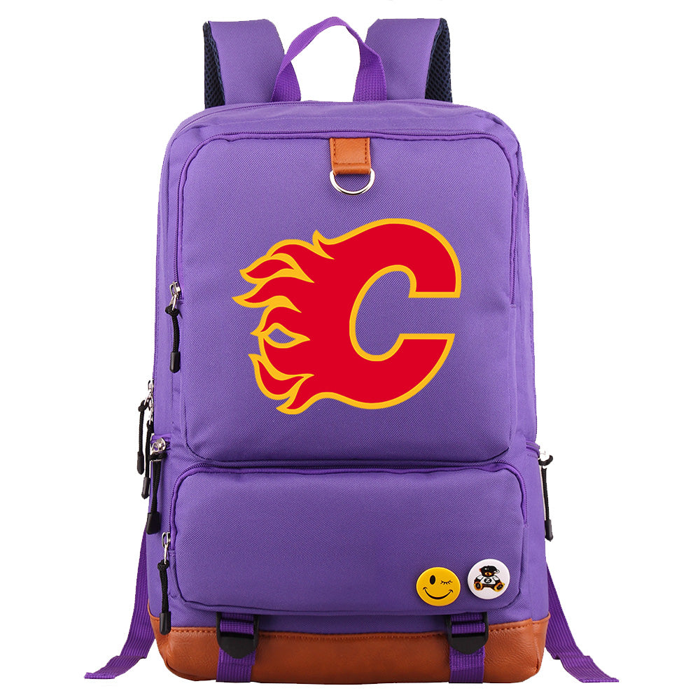 Calgary Flames Hockey Team Proof Backpack NoteBook Laptop School Bag