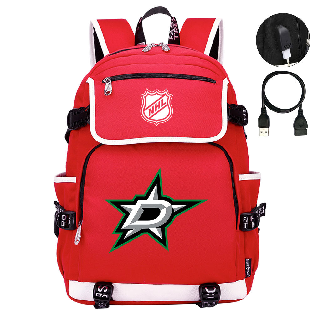 Dallas Stars Hockey League Backpack School Notebook Travel Bag