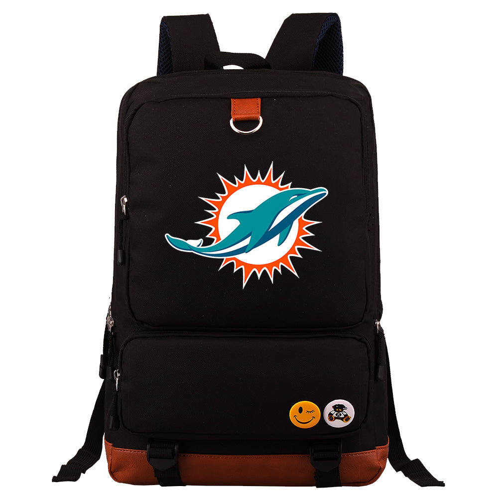 Miami Dolphins Football Team Rugby Proof Backpack NoteBook Laptop School Bag
