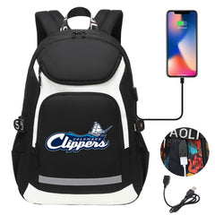 Columbus Clippers Backpack School Notebook Travel Bags With USB