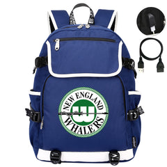 New England Whalers Hockey League Backpack School Notebook Travel Bag