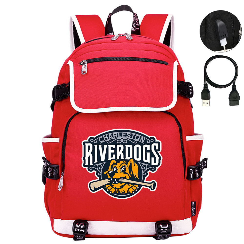 Charleston RiverDogs Backpack School Notebook Travel Bags