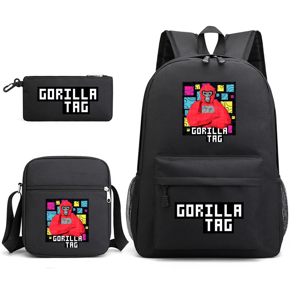 Gorilla Tag School Backpack Shoulder Bag Pencil Bags 3pcs Set