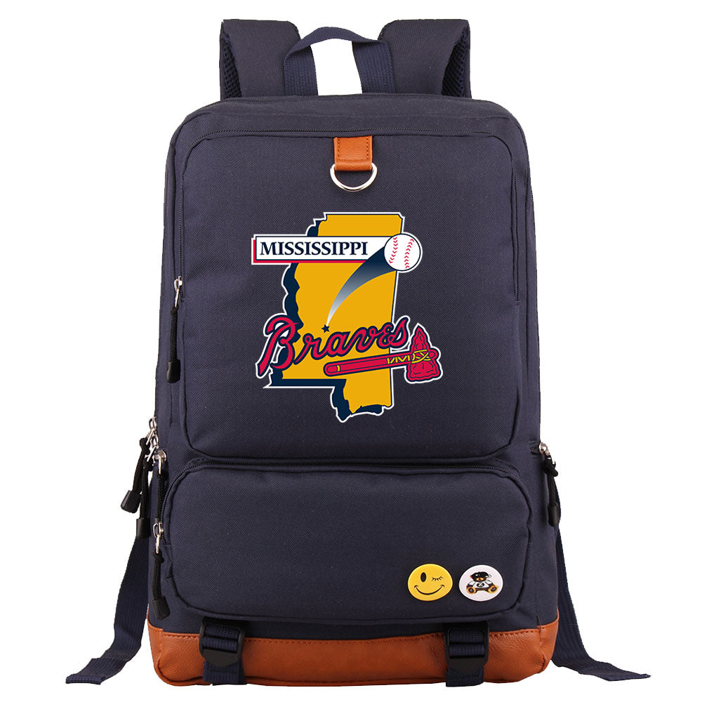 Mississippi Braves Water Proof Backpack NoteBook Laptop School Bag