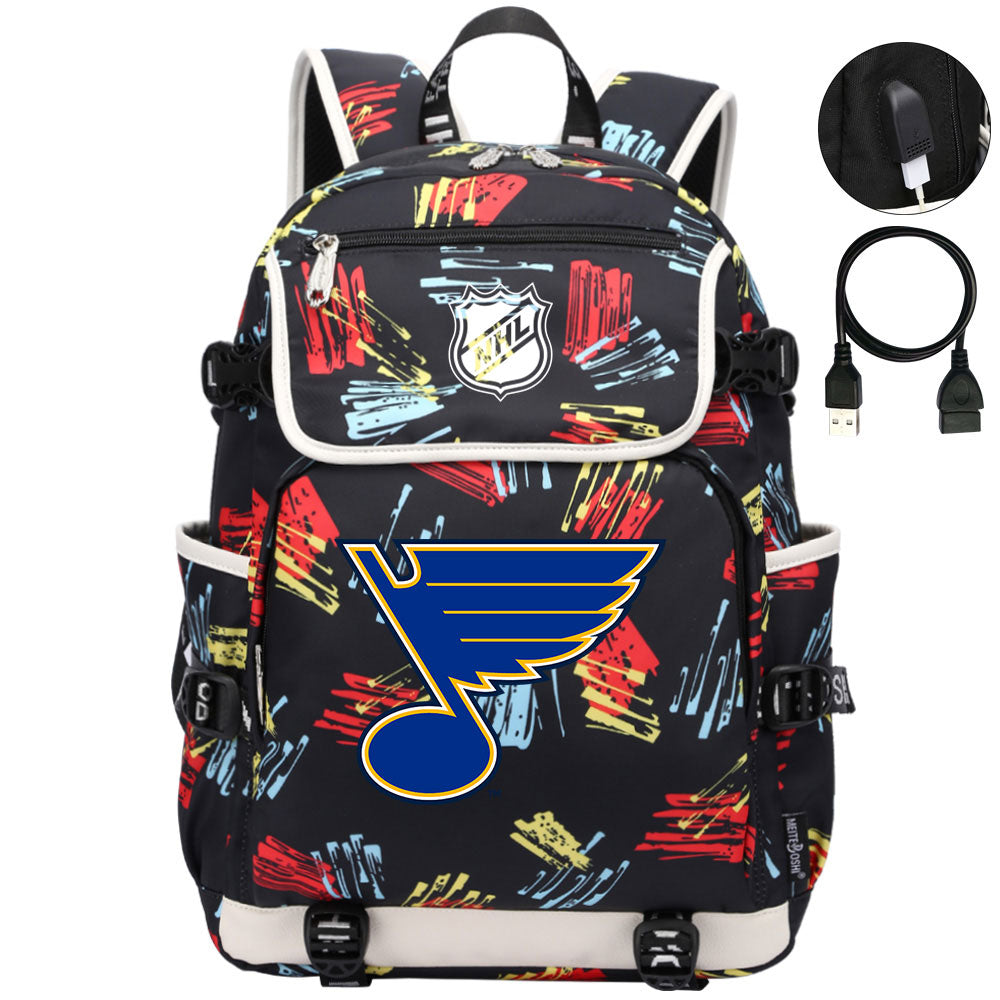 St Louis Blues Hockey Team Backpack School Notebook Travel Bags