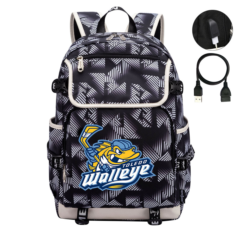 Toledo Walleye Hockey League Backpack School Notebook Travel Bag