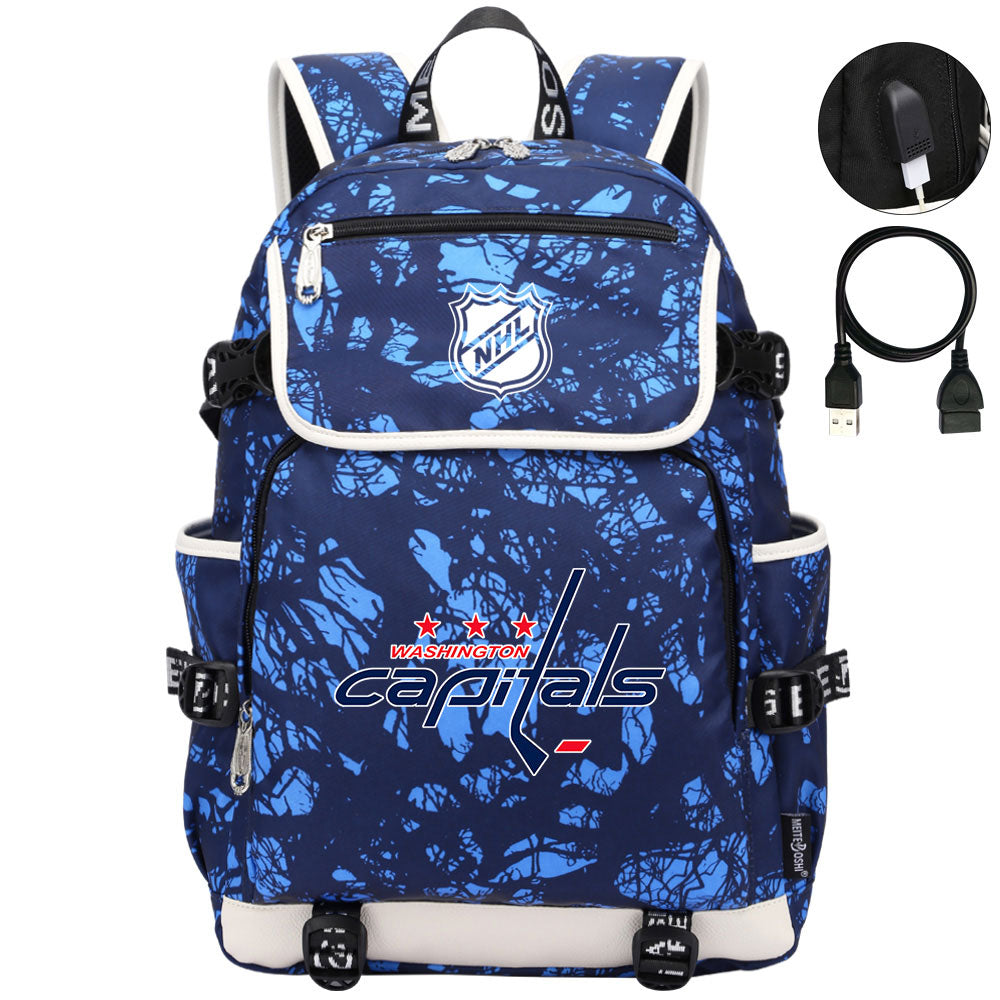 Washington Capitals Hockey League Backpack School Notebook Travel Bag