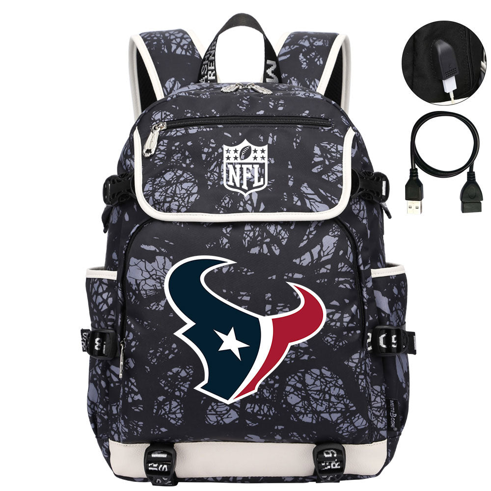 Houston Texans Hockey League Backpack School Notebook Travel Bag