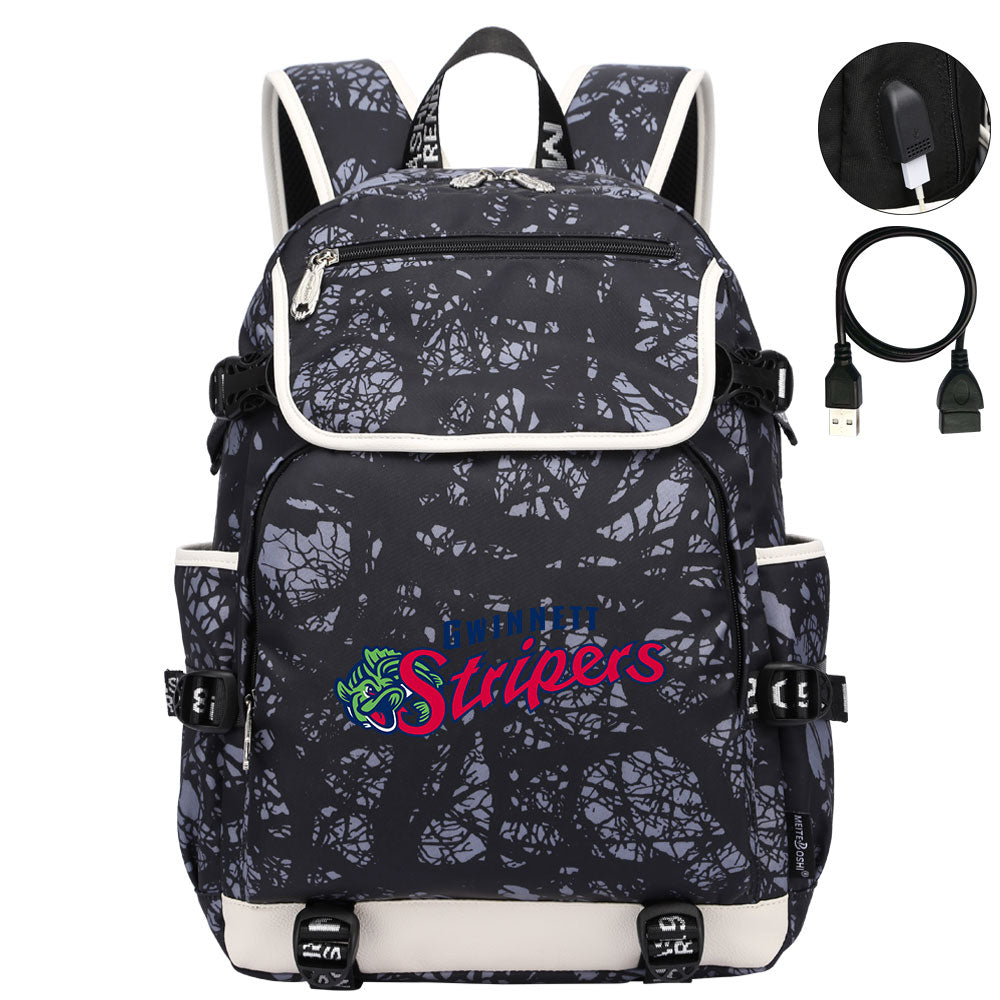 Gwinnett Stripers Backpack School Notebook Travel Bags