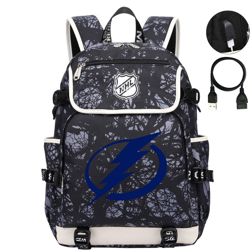 Tampa Bay Lightning Hockey League Backpack School Notebook Travel Bag