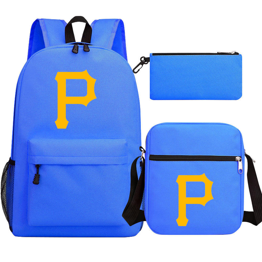 Pittsburgh Pirates Baseball School Backpack Shoulder Bag Pencil Bags 3pcs Set