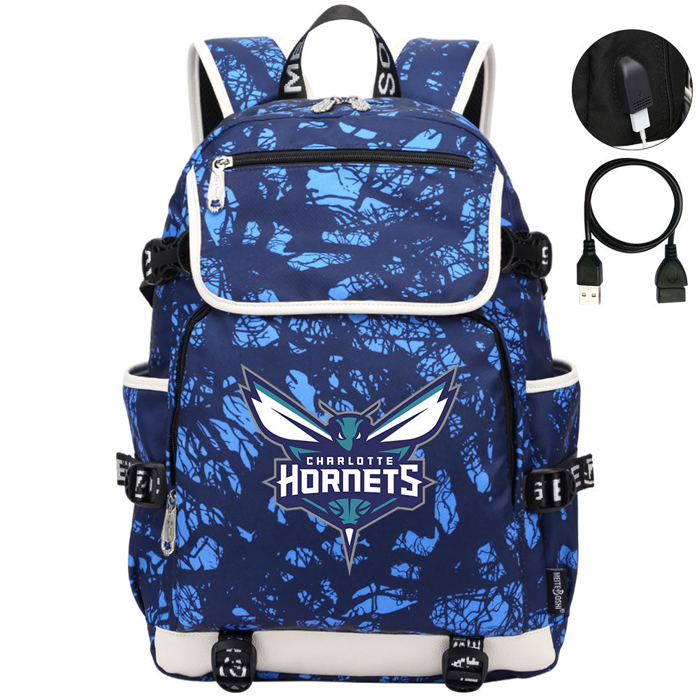 Charlotte Hornets Backpack School Notebook Travel Bags