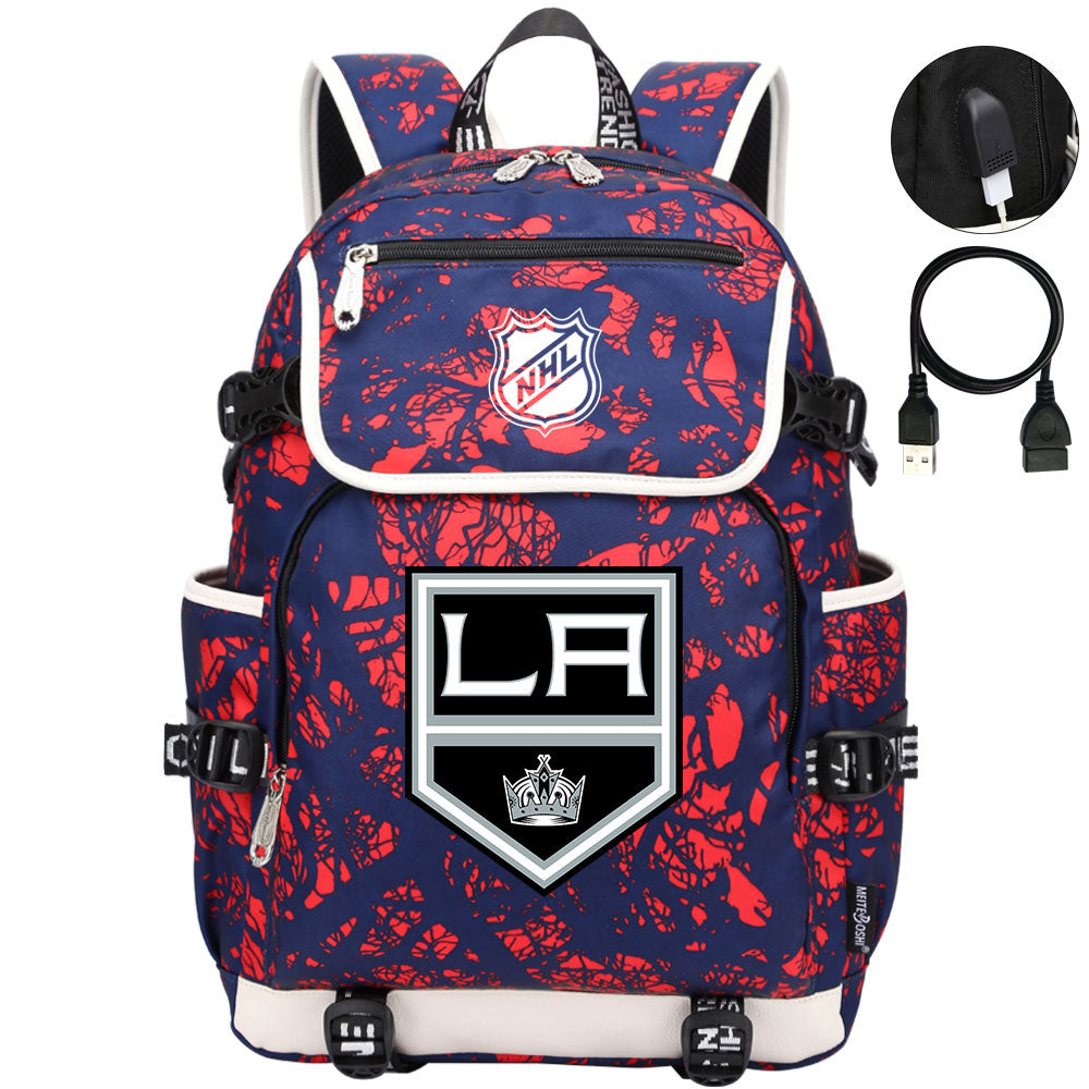 Los Angeles Kings Hockey League Backpack School Notebook Travel Bag