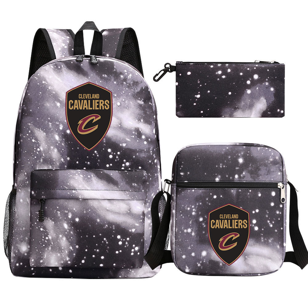 Cleveland Cavaliers Basketball School Backpack Shoulder Bag Pencil Bags 3pcs Set