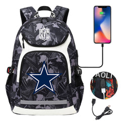 Dallas Cowboys Football Rugby Backpack School Notebook Travel Bags With USB