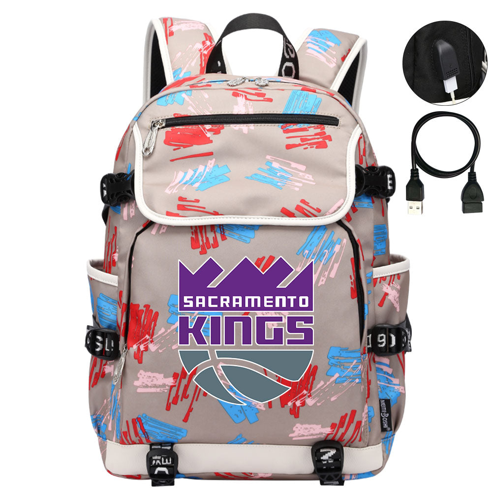 Sacramento Kings Backpack School Notebook Travel Bags